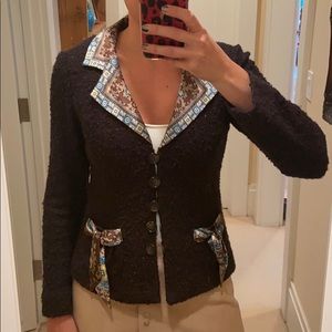 Nanette Lapore silk detail knit jacket